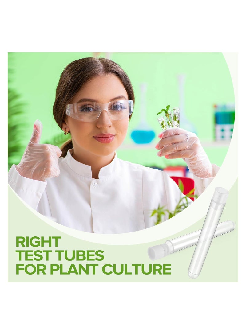 Excefore 100 قطعة من أنابيب اختبار شفافة مع أغطية أنابيب بلاستيكية قنينات بلاستيكية لتجارب علمية لوازم حفلات تخزين حلوى عيد الميلاد حبوب بذور مسحوق توابل سائل (غطاء أبيض، 12 × 75 مم) - Image 4