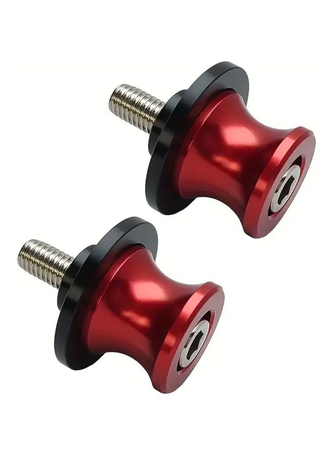 2 Pcs Red 8mm Motorcycle Swing Arm Spools Sliders CNC Stand Screws - Image 3