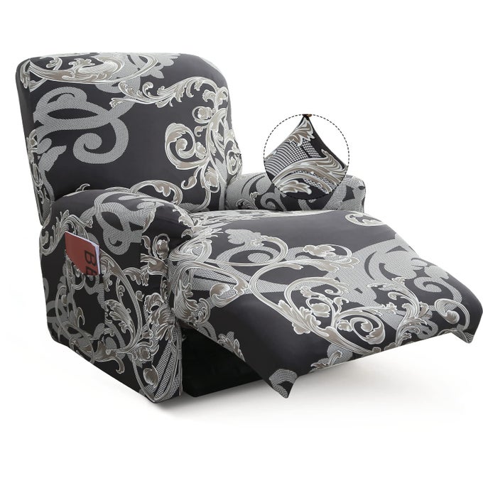 RECLINER SLIPCOVERSTRETCH SOFT SLIP RECLINING CHAIR SLIPCOVERS 4PIECES FURNITURE PROTECTOR FOR RECLINER WITH POCKET FITTED SOFA COUCH COVER LAZY BOY CHAIR COVER