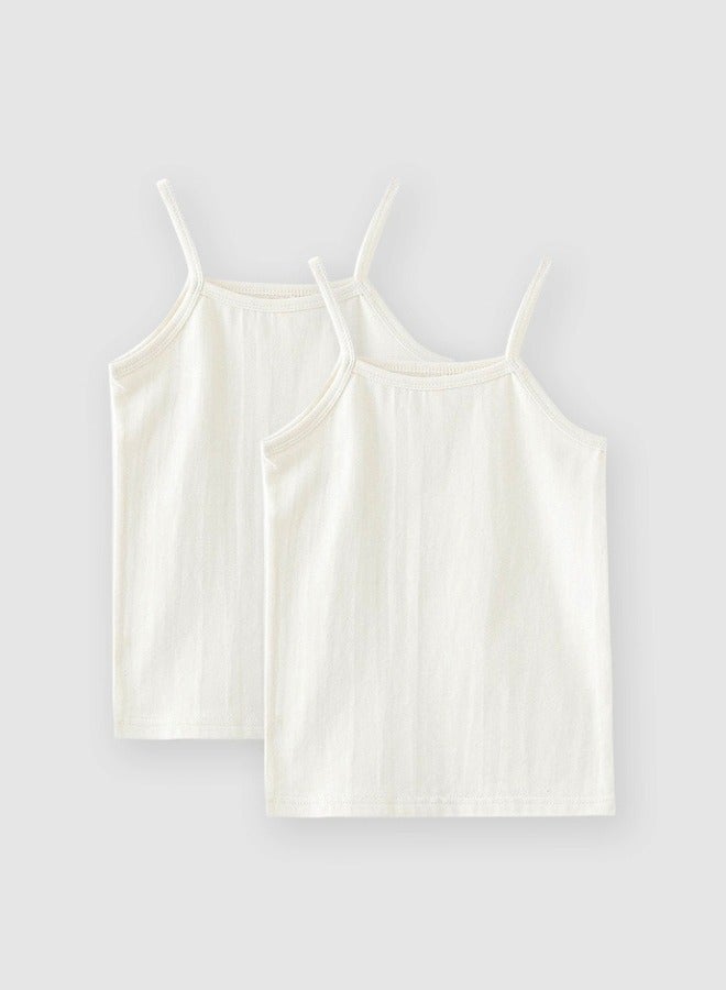 Yoehyaul 2-pack white vests for girls - Image 1