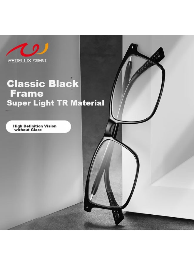 Sunset Red Anti-blue Light High Definition Fashion Portable Elderly Reading Gl For Men And Women E9088b Bright Black +1.00 Strength - Image 4
