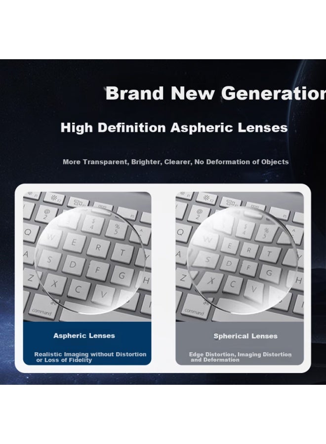 Sunset Red Anti-blue Light High Definition Fashion Portable Elderly Reading Gl For Men And Women E9088b Bright Black +1.00 Strength - Image 2