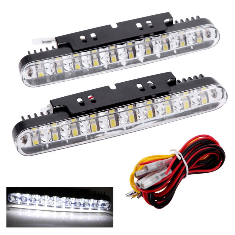 Car Light: 20 White DRL 10 Yellow Turn Signal Bulbs - Easy Install Adjustable Bracket, High Safety Long Lifespan Running Light for Car Exterior Decoration & Driving Safety - Image 1