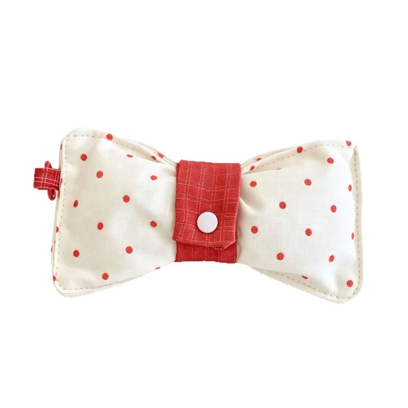 Women's Bowknot Eyewear Bag Portable Press-Resistant Polyester Sunglasses Case with Snap Closure - Image 5