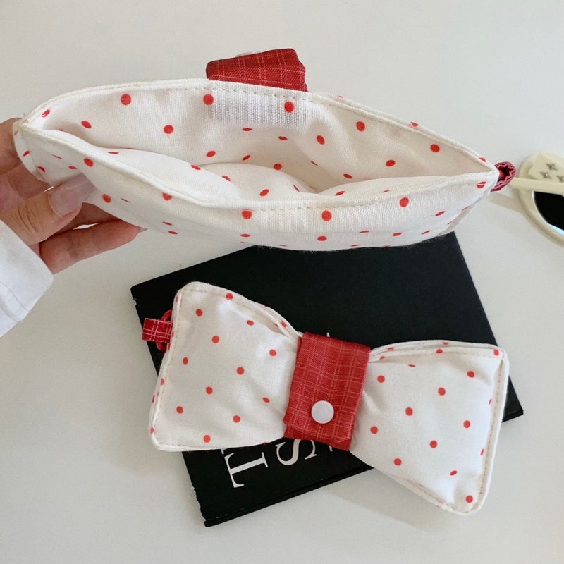 Women's Bowknot Eyewear Bag Portable Press-Resistant Polyester Sunglasses Case with Snap Closure - Image 3