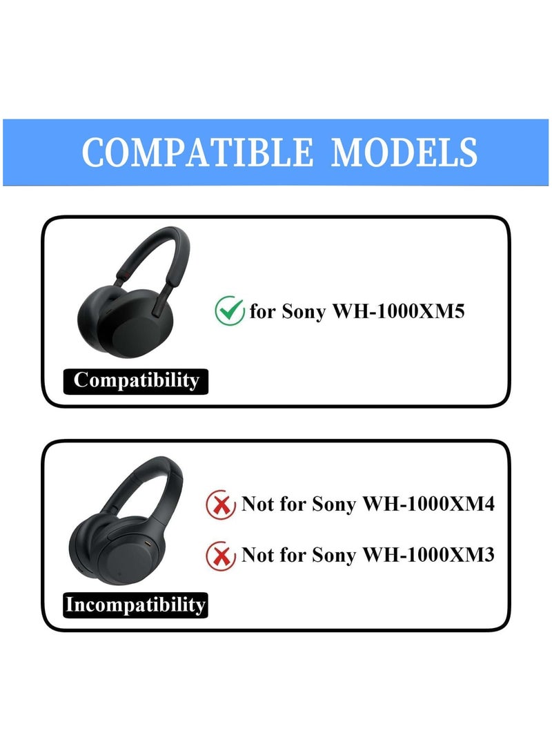 3 Pcs Case Cover for Sony WH-1000XM5 Headphones Embody EarPad Cover/Ear Cover/Headband Cover/Headband Cushion Protector Sweat Proof Soft Silicone Headphones Accessories (Off White)  - Image 2