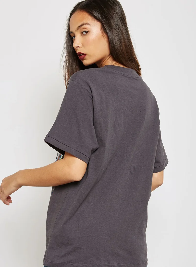 FOREVER 21 Choker Neck T-Shirt