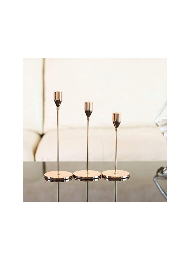 The Bros حامل شموع، مجموعة من 3 حوامل شموع بأحجام مختلفة، حوامل شموع عتيقة للشموع، تستخدم لتزيين المنزل، عيد الحب، عيد الميلاد وحفلات الزفاف (فضي) - Image 5