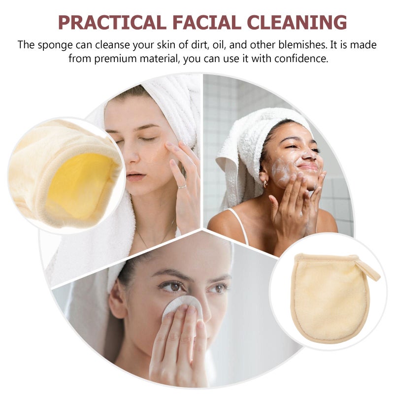 4Pcs Practical Facial Cleaning Gloves Makeup Removal Puff Cosmetic Powder Cleaning Gloves White - Image 3