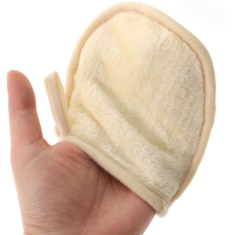 4Pcs Practical Facial Cleaning Gloves Makeup Removal Puff Cosmetic Powder Cleaning Gloves White - Image 1
