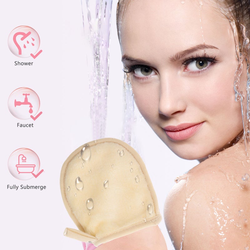 4Pcs Practical Facial Cleaning Gloves Makeup Removal Puff Cosmetic Powder Cleaning Gloves White - Image 5