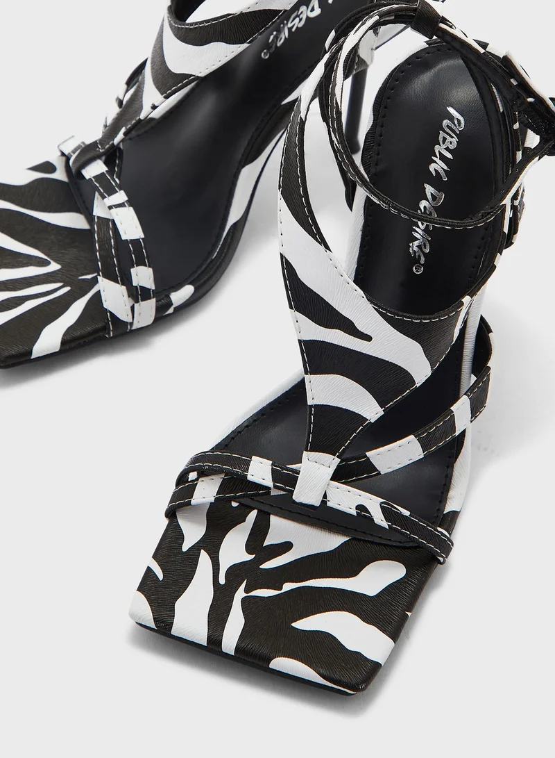 PUBLIC DESIRE Harness  High Heel Sandals