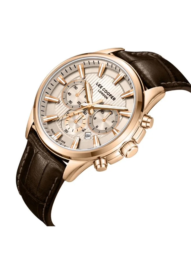 لي كوبر Men's Leather Multi Function Watch LC08239.472 - 32 mm
