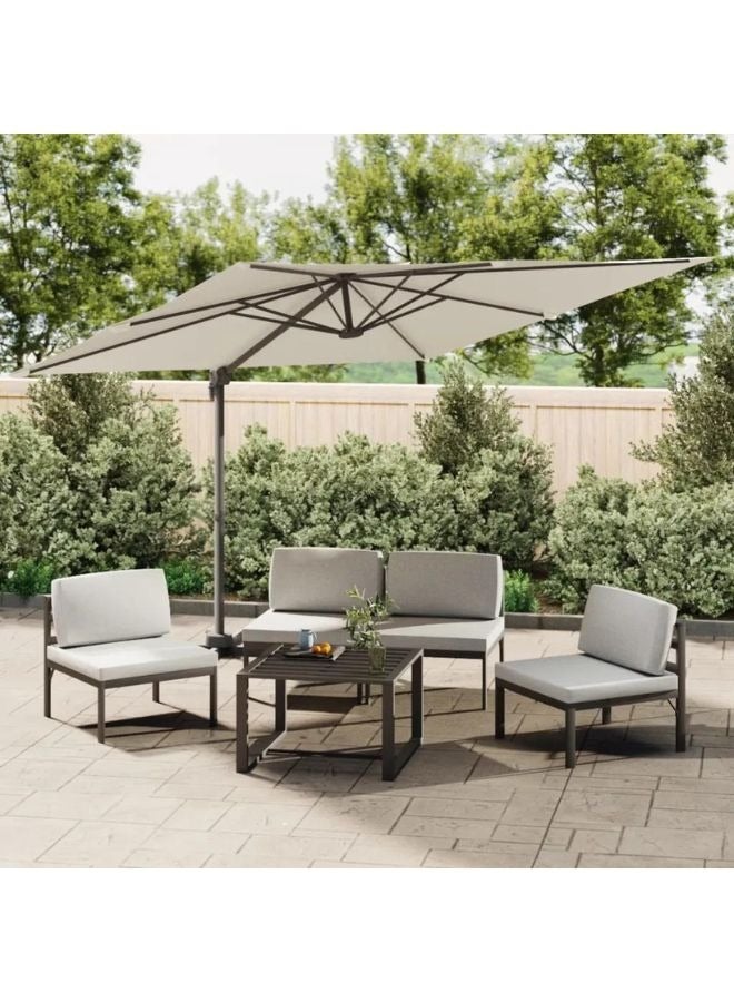 vidaxl vidaXL Cantilever Umbrella with Aluminium Pole Sand White 400x300 cm  - Image 1