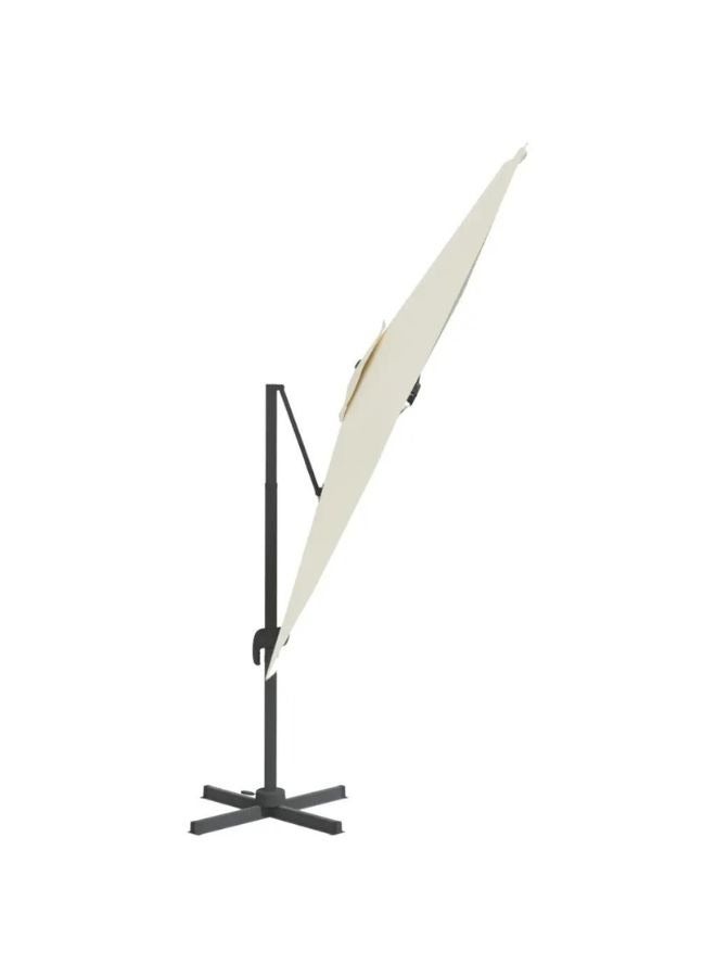 vidaxl vidaXL Cantilever Umbrella with Aluminium Pole Sand White 400x300 cm  - Image 2