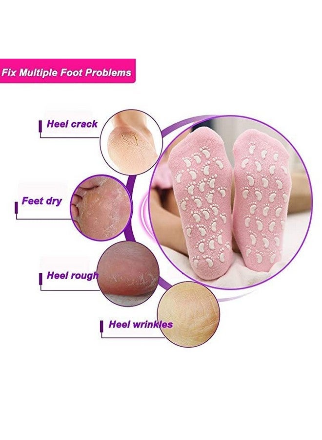 Aryavarte Aryavarte Spa Moisturizing Gel Socks For Dry Feet And Ankles - Helps Repair Cracked Skincare Gel Therapy And Softens Feet (Pack of 1Pair, Random Color) - Image 4