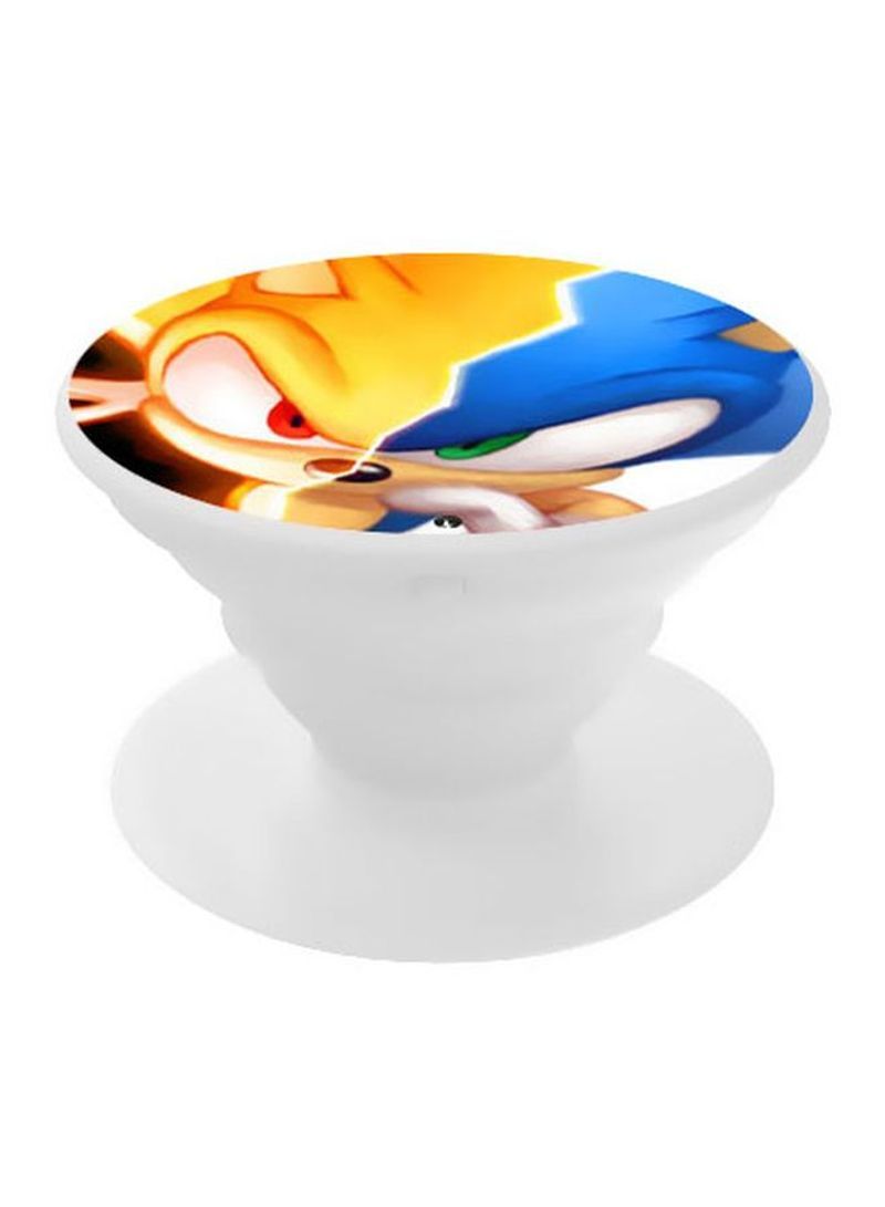 RKN Printed Pop Socket Phone Holder White/Blue/Yellow - Image 1
