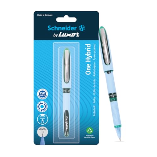 Luxor Schneider, One Hybrid Roller Ball Pen - Green, 0.3 mm, 2500 mtrs writing length, Waterproof Ink, Consistent ink flow, Ideal for Professionals & Office essential - Image 1