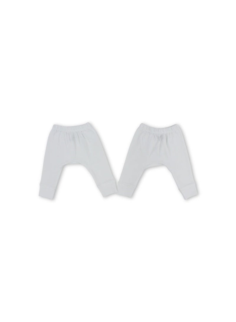 Ourkids Unisex Baby Cotton Pants – White (Pack Of 2) - Image 2