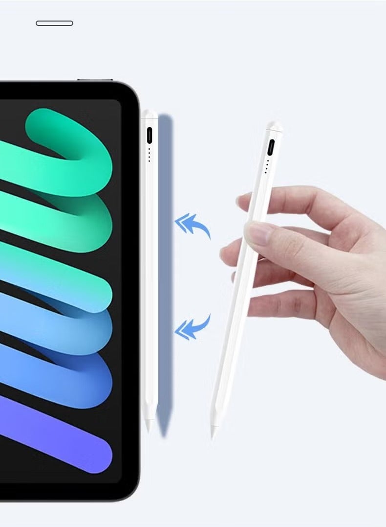 قلم شاشة لجهاز iPad مع وظيفة رفض راحة اليد، قلم نشط متوافق (2018-2023) Apple iPad Pro 11/12.9 بوصة، iPad 10/9/8/7/6th، iPad Air 5/4/3 الجيل، iPad Mini 6/ الجيل الخامس - Image 3
