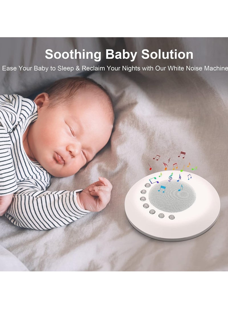 GUDOO - White Noise Machine Baby Travel Noise Machine with 28 Sleep Soothing Sounds for Home Office Nursery 3 Timer Memory Function Rechargeable - Image 1