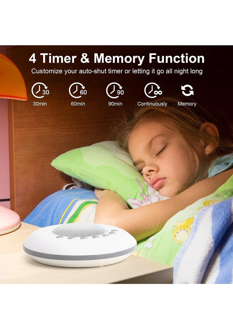 GUDOO - White Noise Machine Baby Travel Noise Machine with 28 Sleep Soothing Sounds for Home Office Nursery 3 Timer Memory Function Rechargeable - Image 1