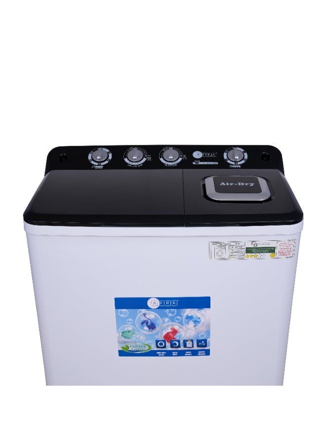 AFRA High-Capacity Twin Tub Washer – 12kg Wash + 6.5kg Spin – Powerful 600W Motor, Air Dry Function - Image 5