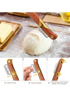 Oasisgalore Bread Lame Sourdough Scoring Tool: Wood Handle Bread Razor for Pizza Cake Bread  - Image 4