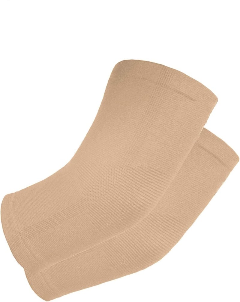 serveuttam Cotton Blend Elbow Support For Gym - Elbow Brace For Men And Women | 2 Way Compression Arm Sleeves Elbow Band | Elbow Support For Elbow Pain Releif (Large, Brown) - Image 2