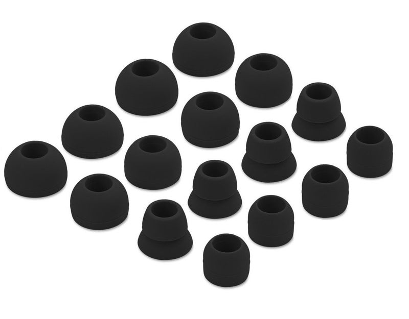 JNSA Eartips Earbuds Ear Tips Replacement for Powerbeats3 Powerbeats2, 4 Size 16PCS 8 Pair (Black) - Image 1