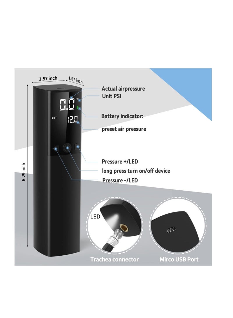 SYOSI Electric Ball Pump,Smart Football Pump Portable Fast Ball Inflation with Accurate Pressure Gauge and Digital LCD Display for Football Basketball Volleyball Rugby (2 Needle and 1 Nozzle) - Image 2