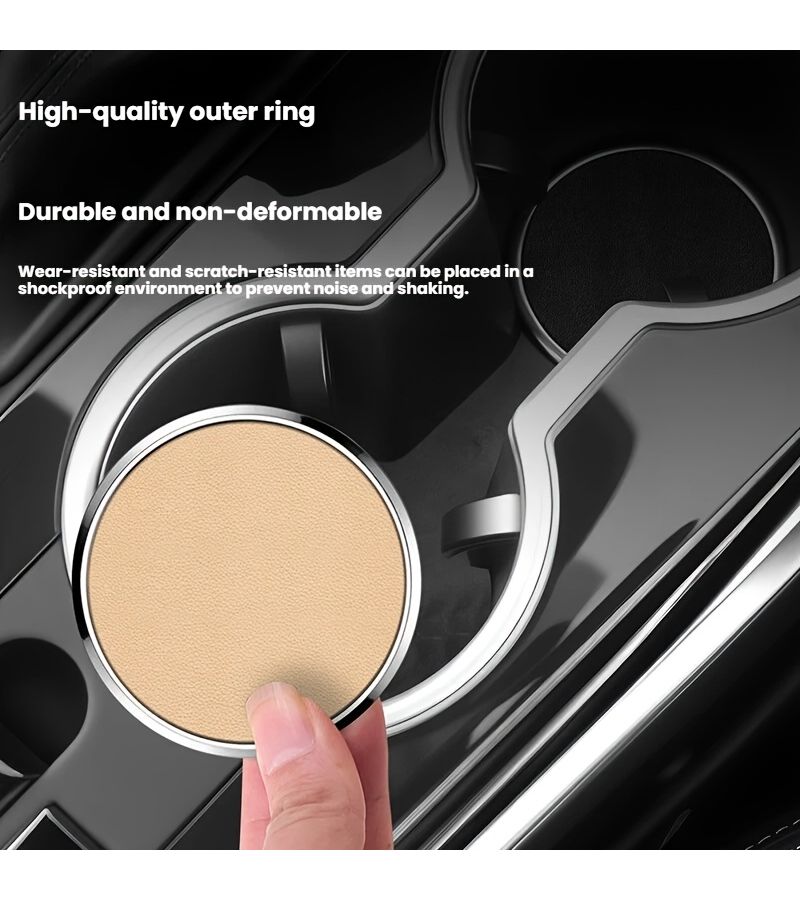 Universal Dust Proof Car Cup Holder Mat Non Slip Pad Storage Tray Liner For Orange 1 Pair - Image 1
