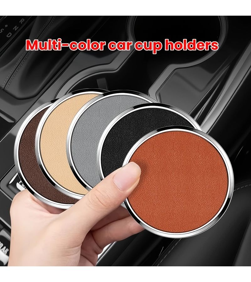 Universal Dust Proof Car Cup Holder Mat Non Slip Pad Storage Tray Liner For Orange 1 Pair - Image 4