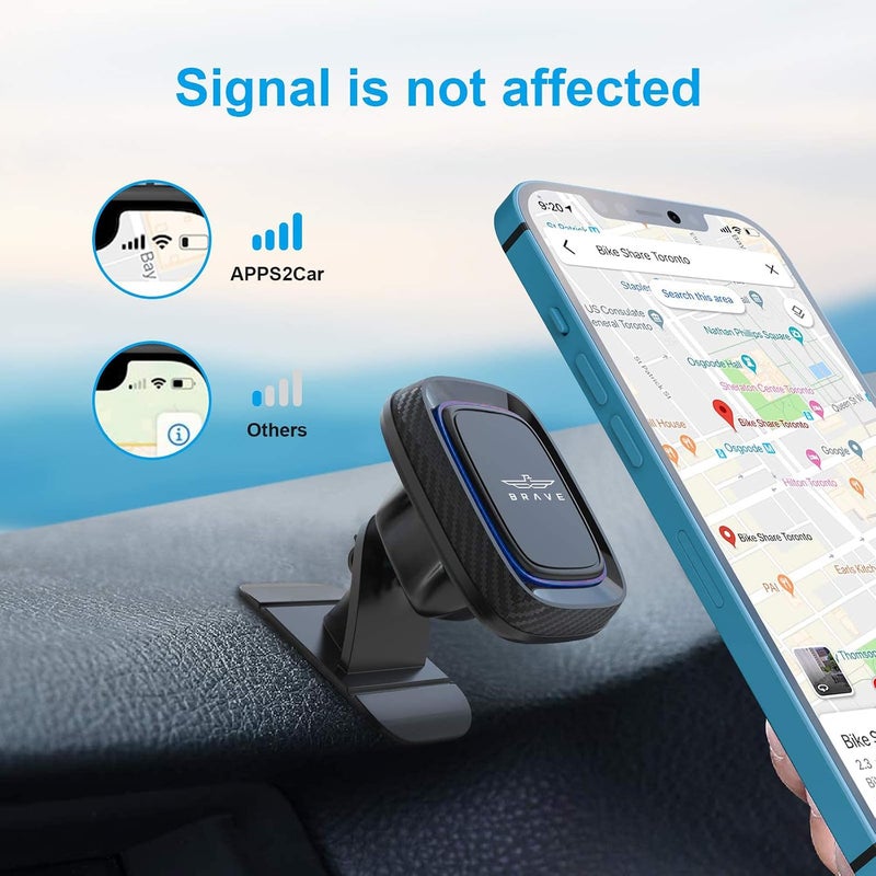 Brave 2-in-1 Car Phone Holder, Magnetic Car Phone Mount, Universal Car Air Vent & Dashboard cell Phone Holder with Extra Strong Adhesion to all Surfaces for iPhone 15 Pro Max, Samsung S24 Ultra, etc - Image 4