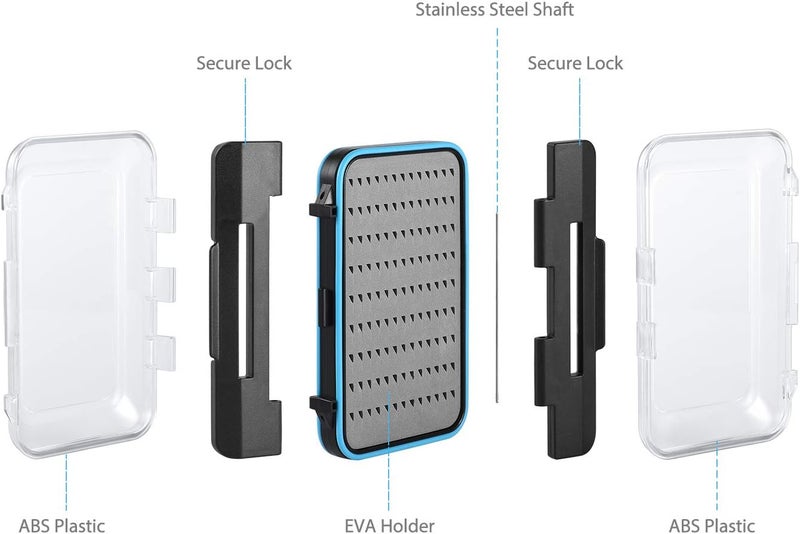 Gonex Fly Fishing Box Two-Sided Waterproof Lightweight Fly Box Easy Grip Transparent Lid Fly Fishing Lures Box Multiple Sizes - Image 5