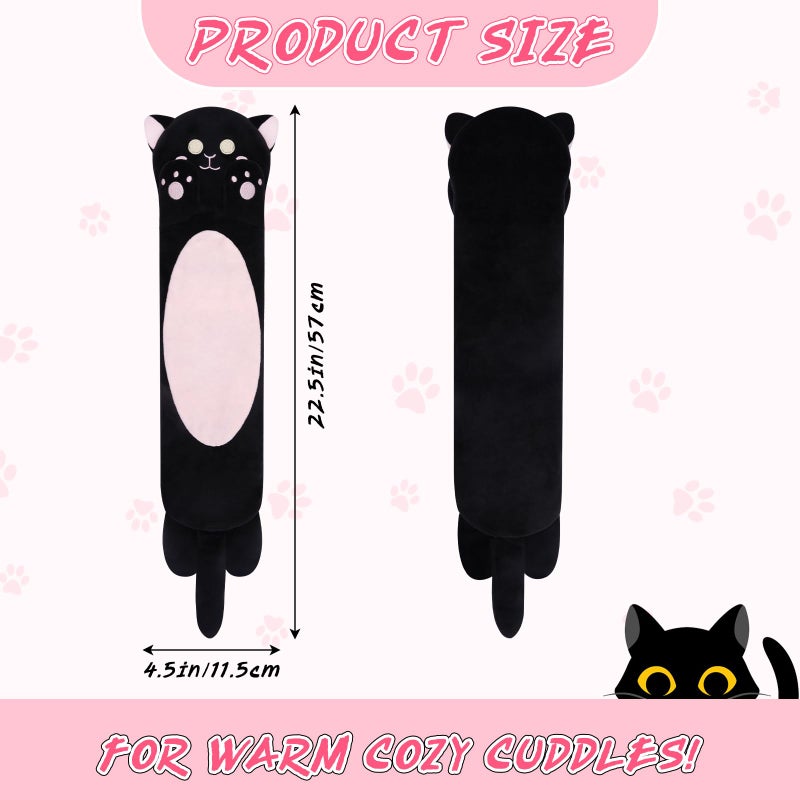 Prewplam Microwavable Heating Pads for Cramps, Cute Black Cats Heating Pad Period Cramps Pain Relief for Women Girls, Stuffed Animals Moist Heat Pad for Menstrual-Washable Heat Cover - Image 5