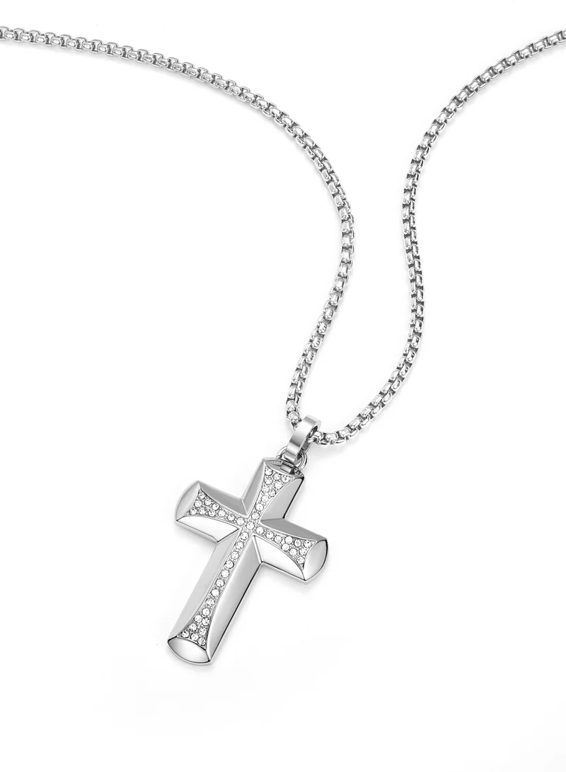 POLICE  Crossroads Stainless Steel Gents Necklace with Cross Pendant for Men | Best Price UAE