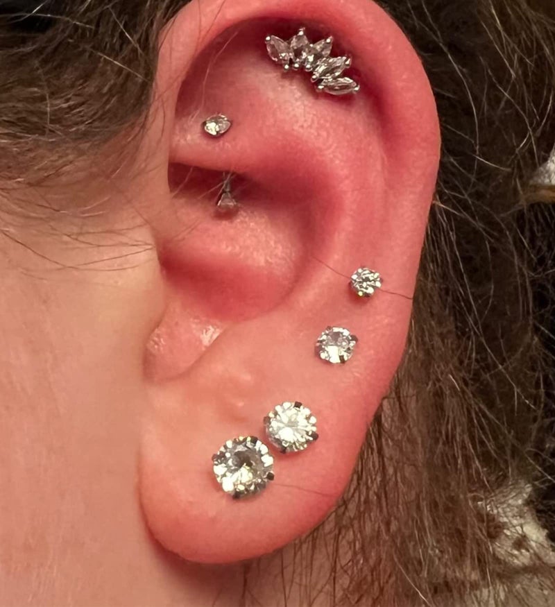 MODRSA Cartilage Earring Cartilage Piercing Jewelry Forward Helix Piercing Jewelry Cartilage Hoop Earring Helix Earrings Silver Cartilage Earring Stud 16g - Image 4
