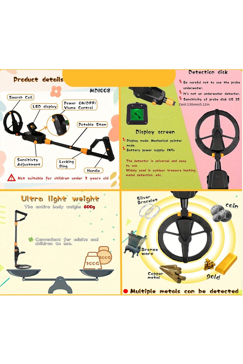 Generic Metal detector For Kids handheld outdoor underground metal detection treasure hunting tracker metal circuit detector - Image 5