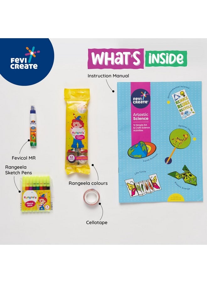 Pidilite Fevicreate Artastic Science Craft Kit | Project Book with 12 Educational Activities, Colours, Craft Supplies | Fun way to boost child's learning | By Fevicol | Return Gift for Kids Age 8+ years  - Image 2