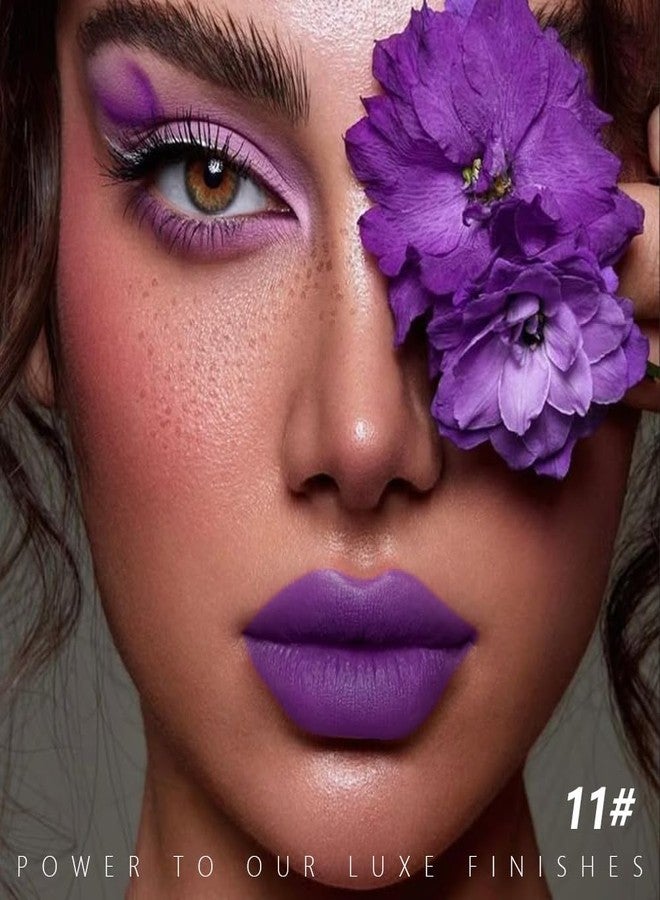 HHLTOH Amethyst Purple Matte Metallic Lipstick for Women, Crayon Lips & Face Paint Stick, Dark Purple Lip Stain Long Lasting Waterproof, Easy to Apply, Full-Coverage Lip Gloss,Halloween Birthday Party Makeup - Image 2