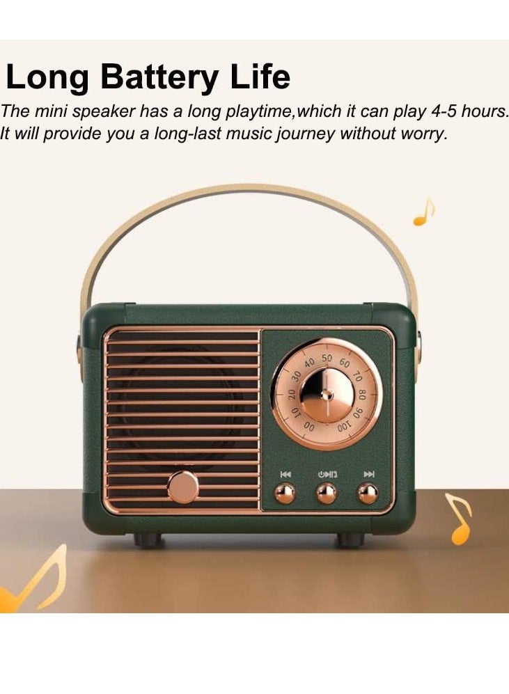 KASTWAVE Bluetooth Speaker Mini Wireless Speaker,Outdoor Portable with Crystal Clear Stereo Sound Rich Bass, Retro for iPhone, Android Devices and Tablet Green - Image 4