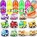 AMENON 12 Pack 38 Jumbo Easter Eggs Filled with Pull Back Cars Large Easter Eggs Filled Dinosaur Construction Vehicles Toys Easter Basket Stuffers for Toddlers Kids Boys Girls Fillers Party Favors Gifts - Image 2