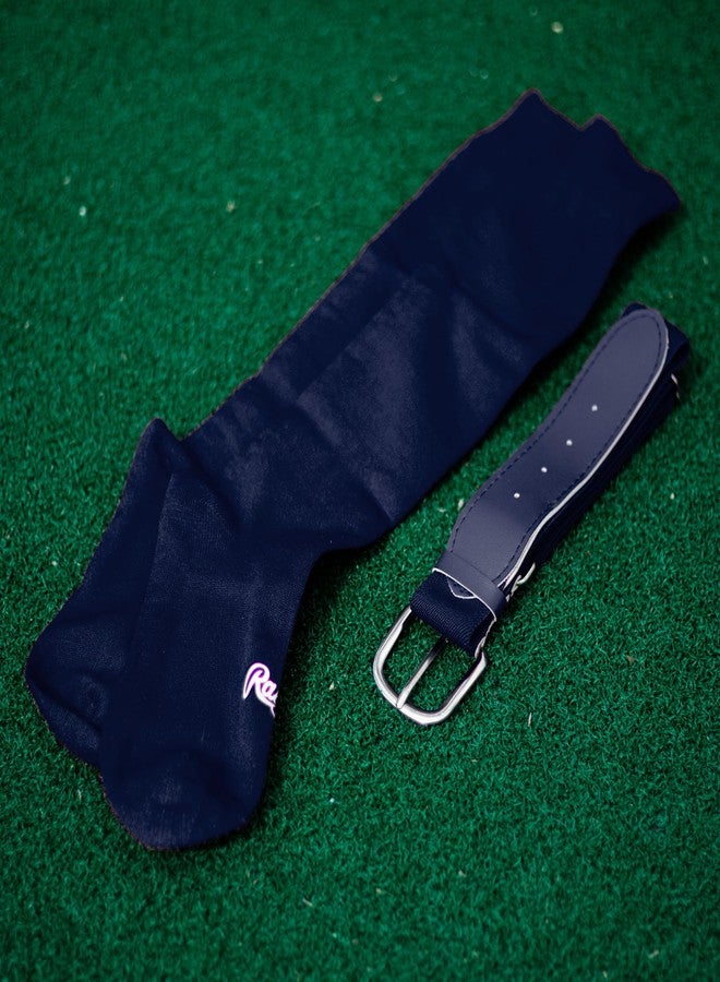 Rawlings Belt & Socks Combo | Baseball/Softball | Navy Blue | Medium - Image 2