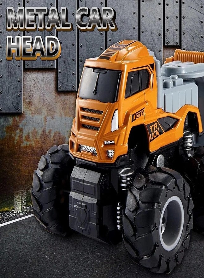 DEUSON ECOM Excavator Toy Diecast Truck Toy For Kids Die Cat Metal Head Abs Plastic Friction Power, Yellow - Image 3