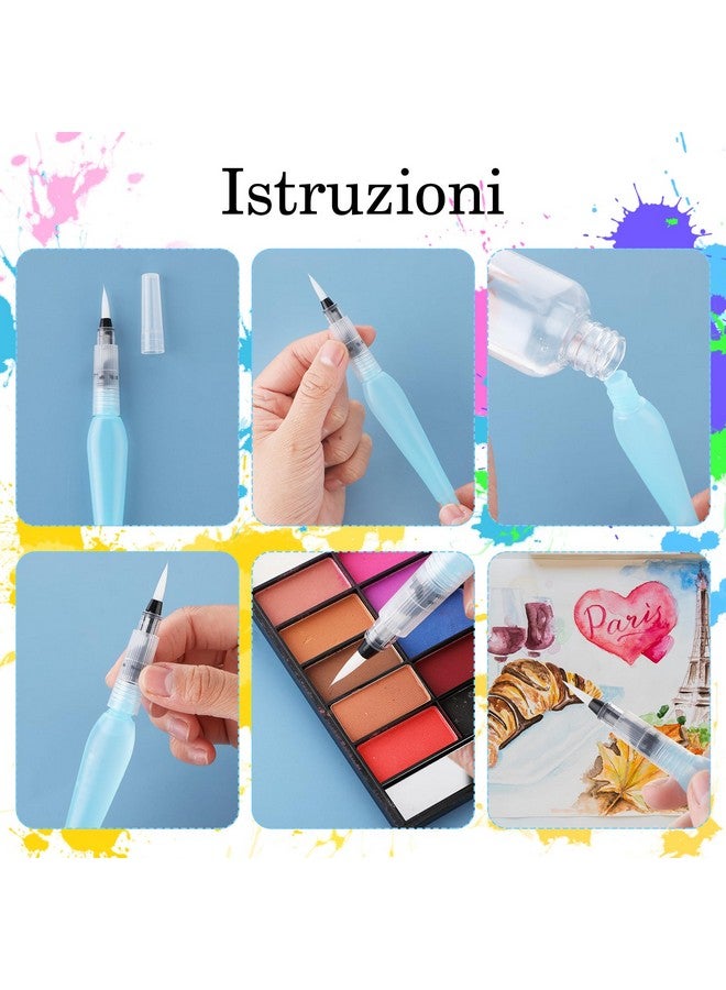 براساكو 8 قطع من أقلام فرشاة الألوان المائية، أقلام فرشاة المياه القابلة لإعادة الملء، أقلام فرشاة المياه للرسم بالألوان المائية مع أطراف متنوعة، أقلام حبر وفرشاة مائية للدهانات، الفنانين، رسم الخط - Image 4