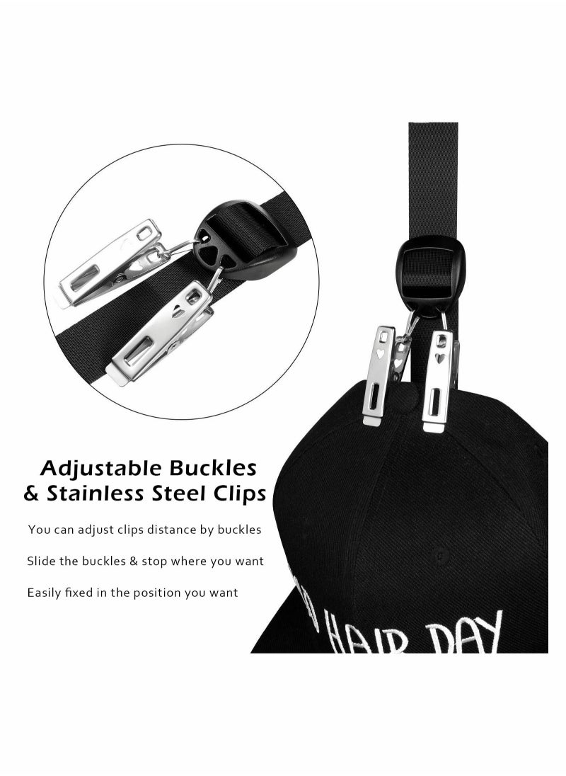 Excefore Hat Racks, Wall or Door Cap Storage, 2 Straps Hold Up to 40 Caps for Hat Storage & Ballcap Caps Display Holder, Complete with Over Door Hooks  - Image 3