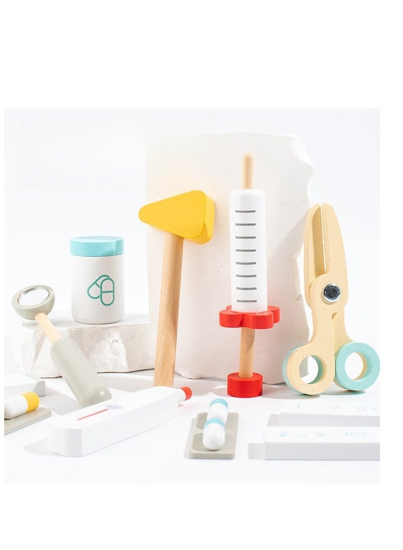 Wooden Family Medical Bag For Babies, Puzzle Simulation, Injection, Medical Treatment, Small Doctor, Nurse Toy ﻿ - Image 4