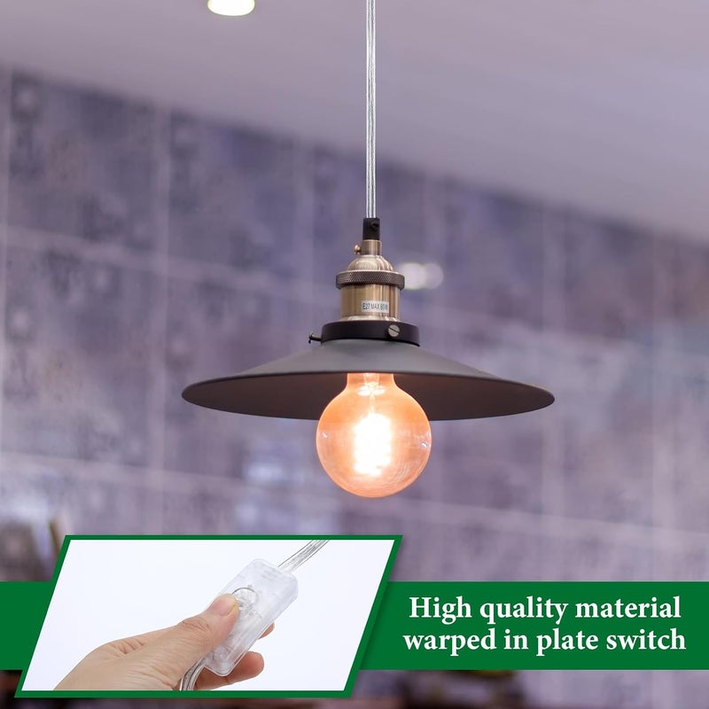 Relaxweex Lamp Cord with Switch Replacement Lamp Cord 18AWG SPT-2 Replacement Silver Power Transparent with Plug for Table Floor Lighting Fixture(Clear Sliver,15ft) - Image 4