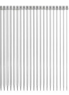 Excefore Knitting Needle Set, Stainless Steel, Straight Single Pointed Needles, DIY Sweater Gift, Locking Stitch Markers (11 Pairs, 25cm Length)  - Image 1